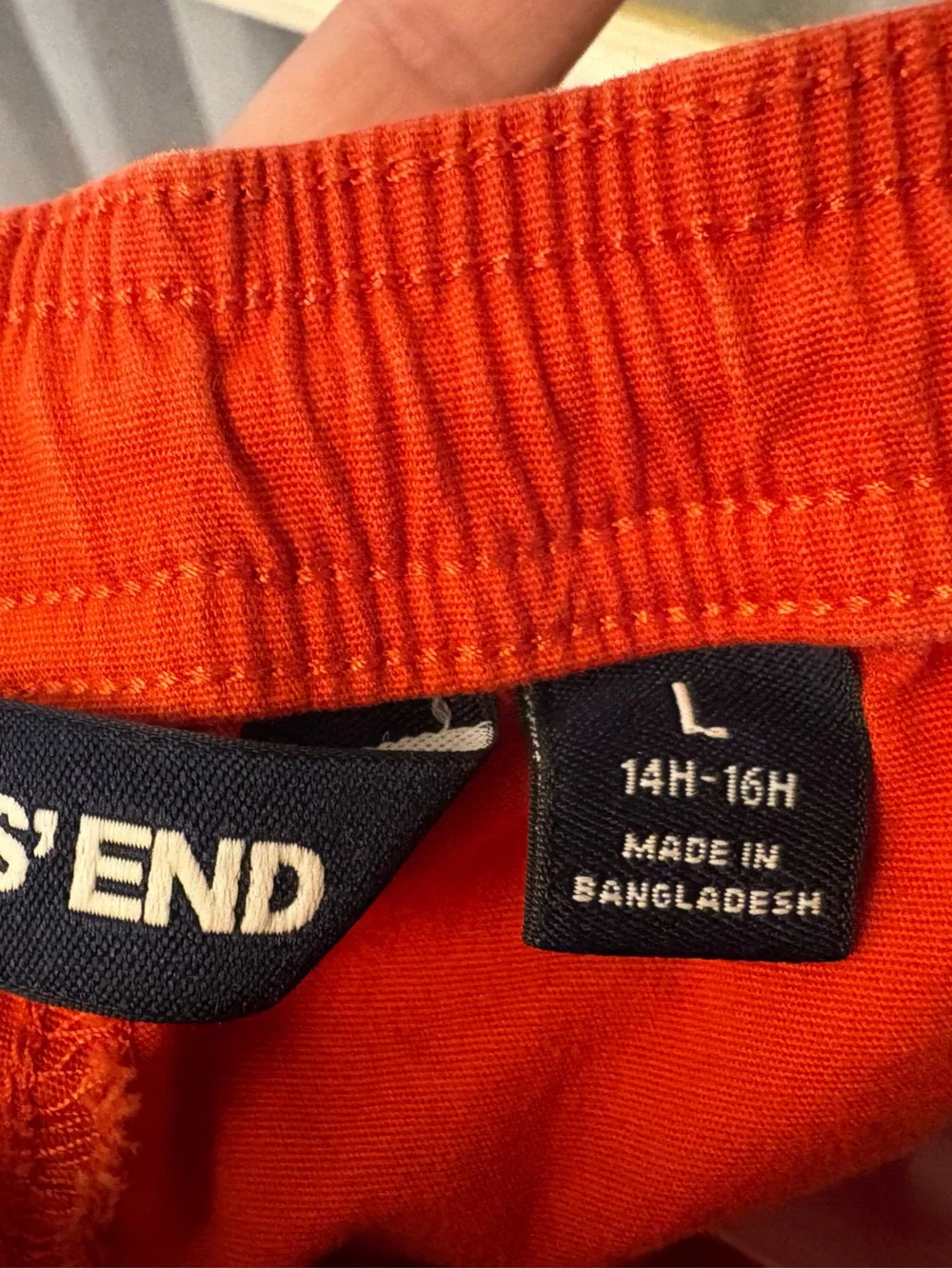 14 Husky Lands' End Orange Kids Jogger Pants with Drawstring 14H - 16H